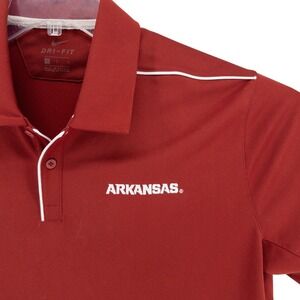 Nike Arkansas Razorbacks Men's Large Polo Shirt On Field Red Golf Collegiate SEC